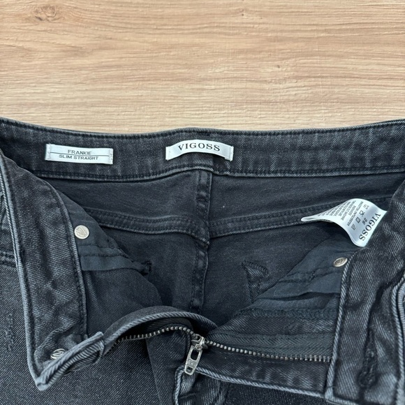 Vigoss Frankie High Waisted Distressed Ankle Straight Leg Jeans - Picture 6 of 11